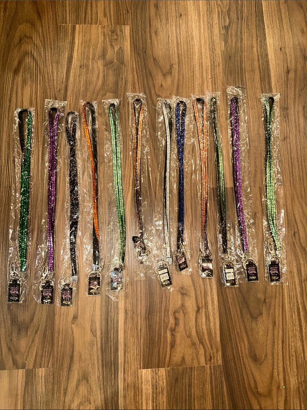 NWT 12 bling Crystal Assorted Sparkle Lanyard Keyring VIP Identification Badge